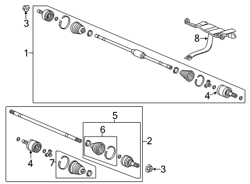 2020 Honda Fit Drive Axles - Front Boot Set, Outboard Diagram for 44018-T9A-T01