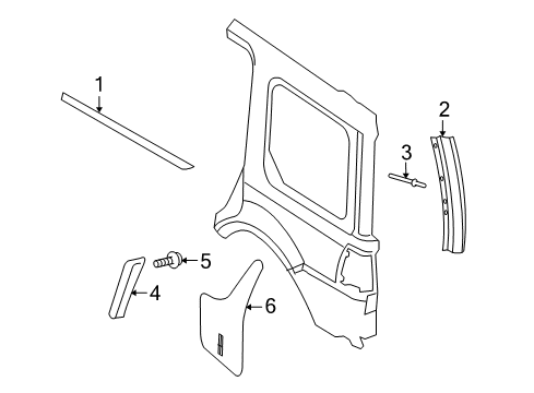 2015 Lincoln Navigator Exterior Trim - Quarter Panel Lower Molding Diagram for 7L7Z-4029076-BPTM