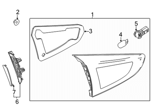 2020 Toyota Yaris Bulbs Back Up Lamp Assembly Diagram for 81590-WB003