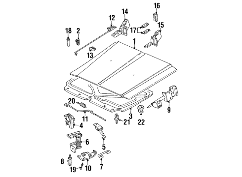 1999 Jeep Cherokee Hood & Components Clip-ATTACHING Diagram for 32000404