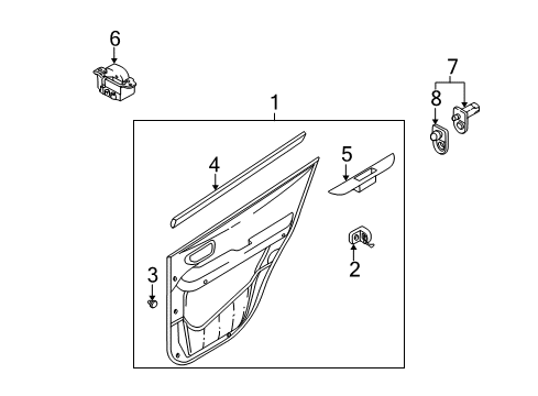 2001 Hyundai Santa Fe Switches Weatherstrip-Rear Door Belt Inside RH Diagram for 83241-26000