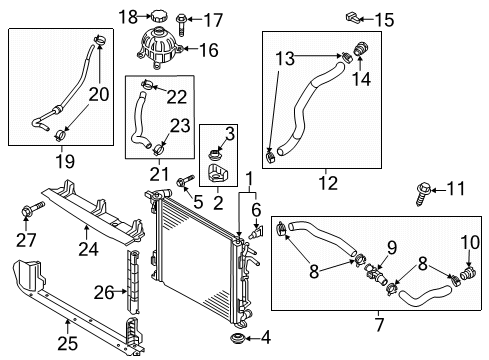 2019 Kia Sportage Radiator & Components Hose Assembly-Radiator, Lower Diagram for 25410-D9500
