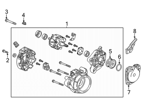 2022 Honda Civic Alternator Pulley Comp.Decou Diagram for 31141-5X6-J01