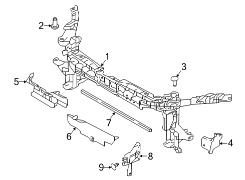 2019 Infiniti QX30 Radiator Support Screw Diagram for N5030-5DC1D