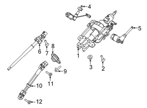 2022 Ford F-150 Steering Column Assembly Upper Shaft Bolt Diagram for -W720665-S439