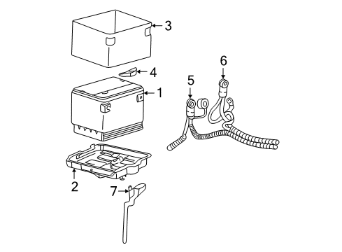 1999 Oldsmobile Alero Battery Cable Asm, Engine Ground(27"Long) Diagram for 12157060