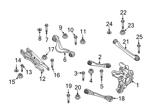 2021 BMW X6 Rear Suspension Components, Lower Control Arm, Upper Control Arm, Ride Control, Stabilizer Bar TRAILING ARM WITH RUBBER BUS Diagram for 33308091180