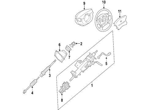 2010 Nissan Armada Steering Column & Wheel, Steering Gear & Linkage Column-Steering Tilt Diagram for 48810-9FD0A