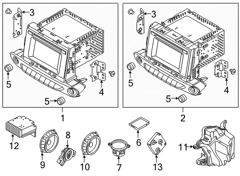 2017 Hyundai Ioniq Navigation System Tweeter Speaker Assembly, Right Diagram for 96311-G2000