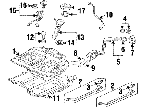 1999 Acura CL Senders Pump Set, Fuel Diagram for 17040-SY8-A01