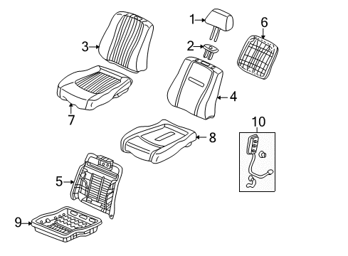 2001 Honda Accord Front Seat Components Headrest Assy., FR. *B95L* (LEA)(TS Tech) (LAPIS) Diagram for 81140-S87-A61ZA