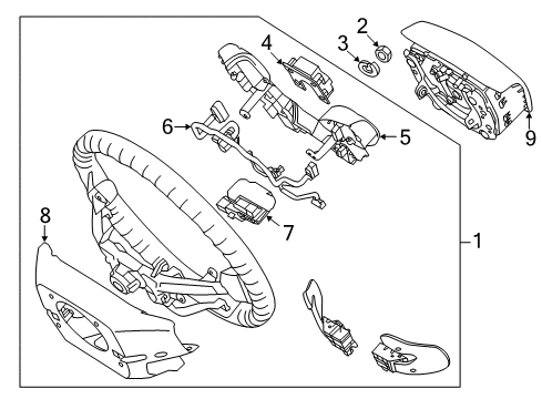 2014 Kia Cadenza Steering Column & Wheel, Steering Gear & Linkage Controller Assembly-Steering Diagram for 561824F700