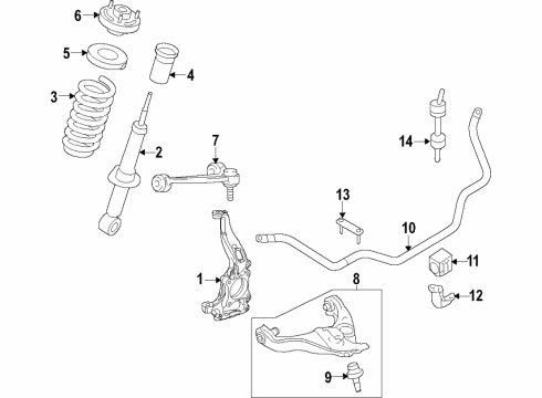 2020 Ford F-150 Front Suspension Components, Lower Control Arm, Upper Control Arm, Stabilizer Bar Bushings Diagram for HL3Z-5484-A