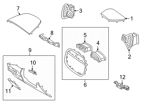 2021 Kia Soul Cluster & Switches, Instrument Panel Mood Lamp Assembly Diagram for 84733K0000