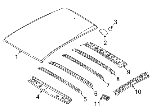 2018 Nissan Kicks Roof & Components Insulator-Front Pillar Diagram for 76884-EL000