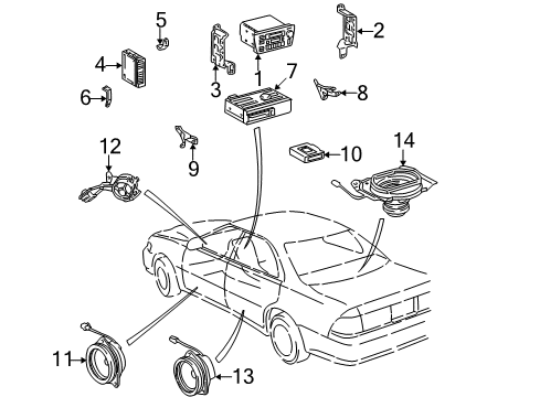 1999 Lexus ES300 Sound System Bracket, Radio, NO.1 Diagram for 86211-33090