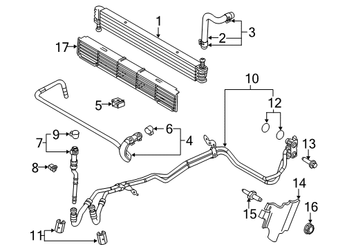 2011 Ford F-150 Trans Oil Cooler Cooler Pipe Diagram for BL3Z-7R081-B