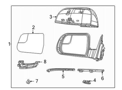 2022 Jeep Wagoneer Outside Mirrors CAP-MIRROR Diagram for 7HM10TZZAA