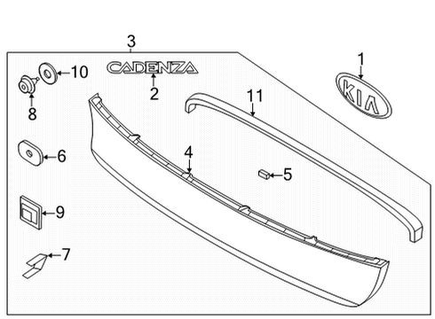 2020 Kia Cadenza Exterior Trim - Trunk Outside Handle & Lock Assembly Diagram for 81260F6500
