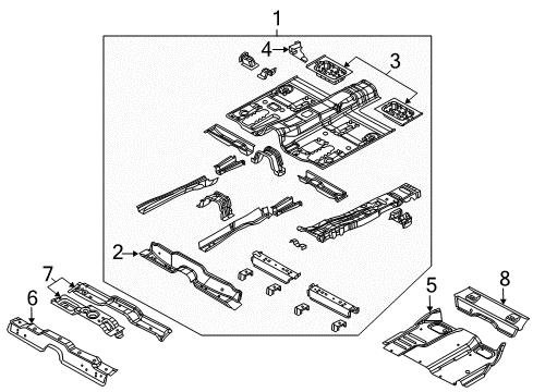 2018 Dodge Journey Floor & Rocker CROSMEMBE-Rear Seat Diagram for 68078167AA