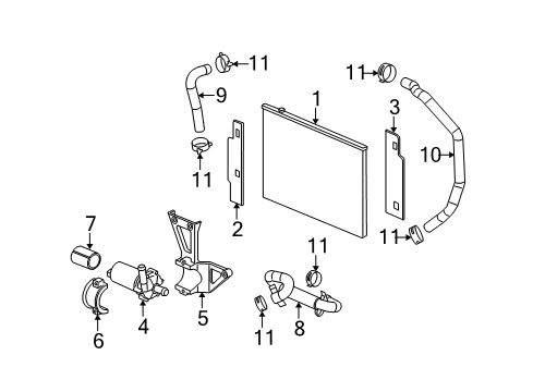 2005 Saturn Ion Intercooler Air Cooler Coolant Hose Diagram for 15146235