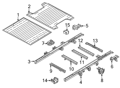 2021 Ram ProMaster 3500 Rear Floor & Rails Bracket-Frame Rail Diagram for 68172232AA