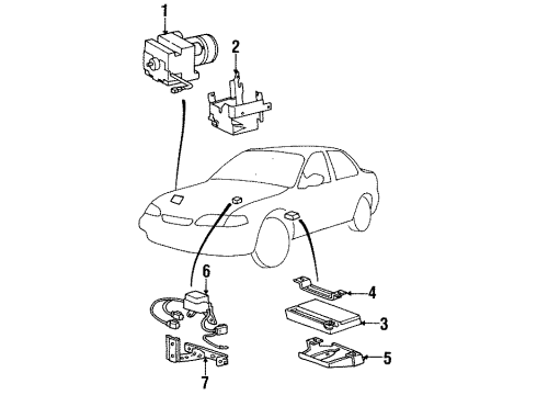 1996 Hyundai Sonata Anti-Lock Brakes Cover-Abs Control Module Lower Diagram for 95662-34200