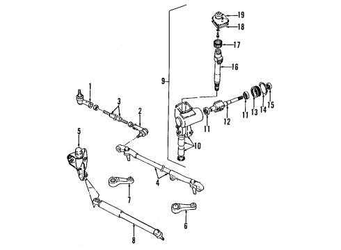1993 Isuzu Rodeo Steering Gear & Linkage Rod, Track (Outer) (L=262) Diagram for 8-94459-493-2