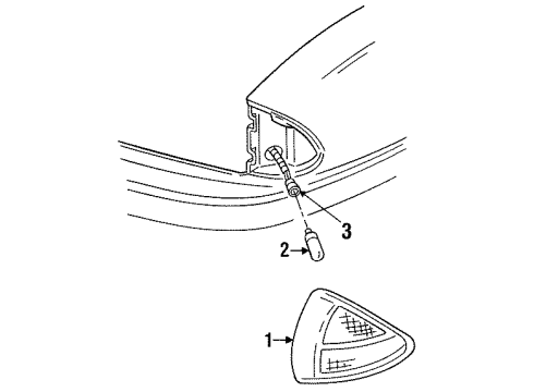 1998 Pontiac Bonneville Side Marker Lamps Lamp Asm, Front Side Marker Diagram for 16524195