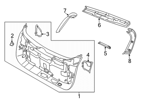2021 Kia Seltos Interior Trim - Lift Gate Trim Assembly-Tail Gate Diagram for 81720Q5000