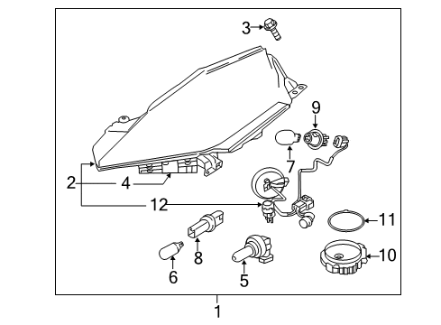 2016 Nissan Leaf Headlamps Headlamp Assembly-Driver Side Diagram for 26060-3NF5B