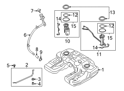 2010 BMW X5 Fuel System Components Fuel Tank Sending Unit Diagram for 16117494926