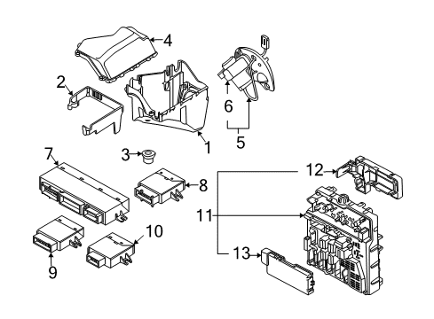 2003 BMW Z4 Anti-Theft Components Fuse Box Diagram for 61148384629