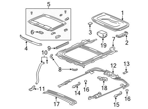 2003 Honda Civic Sunroof Seal B, Frame Diagram for 70082-S5A-J01