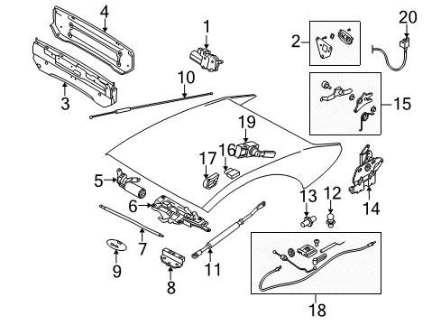 2006 BMW 650i Convertible Top Base Plate Left Diagram for 54318204285
