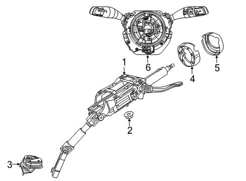 2020 Chrysler Pacifica Steering Column & Wheel, Steering Gear & Linkage, Shroud, Switches & Levers SHROUD-Steering Column Diagram for 5RL43DX9AA