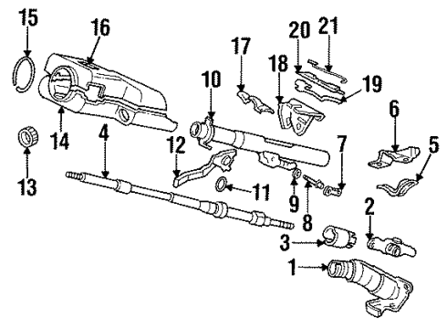 1988 Honda Civic Steering Column, Steering Wheel Joint B, Steering Diagram for 53323-SF4-003