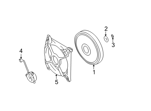 2002 Hyundai Santa Fe Cooling System, Radiator, Water Pump, Cooling Fan Motor-Radiator Cooling Fan Diagram for 25386-26100