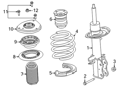 2022 Ford Maverick Struts & Components - Front Strut Lower Bolt Diagram for -W721339-S439