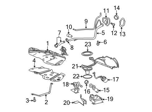 2010 Chevrolet Cobalt Fuel System Components Fuel Tank Diagram for 20834707