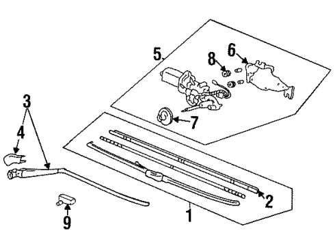 1995 Honda Odyssey Wiper & Washer Components Rubber, Blade (384MM) Diagram for 38452-692-305