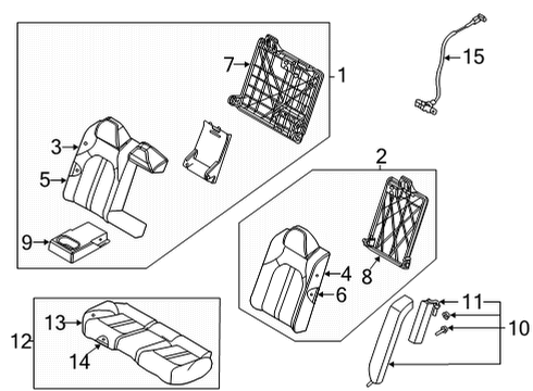 2020 Hyundai Sonata Rear Seat Components Rear Seat Cushion Covering, Right Diagram for 89460-L0010-VSM