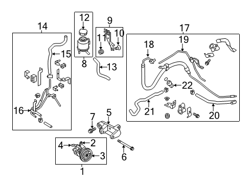 2013 Infiniti M37 P/S Pump & Hoses, Steering Gear & Linkage Power Steering Suction Hose Assembly Diagram for 49717-1MA2A
