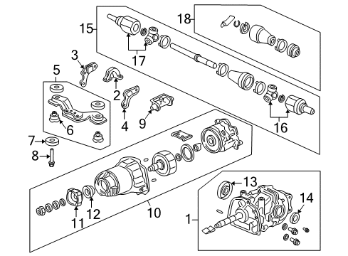 1998 Honda CR-V Transfer Case Joint, Inboard Diagram for 42320-S0E-300
