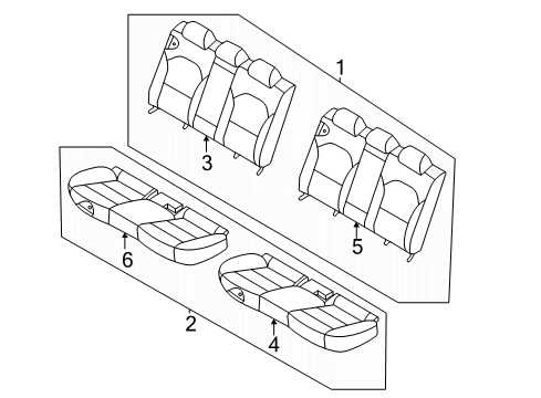 2020 Kia Forte Rear Seat Components Cushion Assembly-Rr Seat Diagram for 89100M6000B41