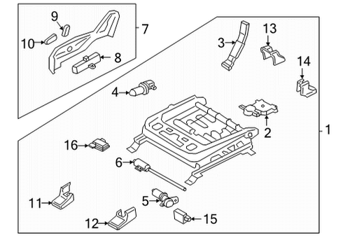 2021 Hyundai Santa Fe Tracks & Components COVER-FR SEAT MTG RR OTR LH Diagram for 88565-S1100-NNB