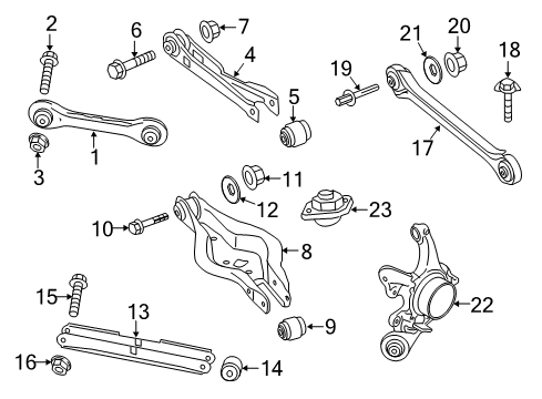 2014 BMW X1 Rear Suspension Components, Lower Control Arm, Upper Control Arm, Ride Control, Stabilizer Bar Rubber Mounting Diagram for 33326765534