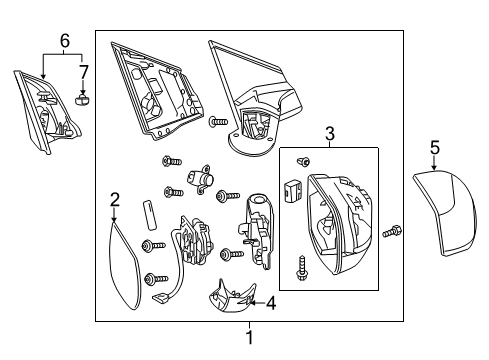 2014 Honda CR-V Outside Mirrors Skullcap (Polished Metal Metallic) Diagram for 76201-T0A-A11ZB