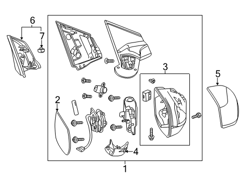 2012 Honda CR-V Outside Mirrors Garnish, L. Door Mirror *NH167L* (GRAPHITE BLACK) Diagram for 76270-T0A-A11ZA