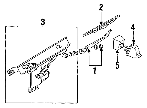 1987 Nissan Pathfinder Wiper & Washer Components Rear Window Wiper Arm Assembly Diagram for 28780-41G00